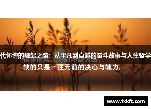 代怀博的崛起之路：从平凡到卓越的奋斗故事与人生哲学